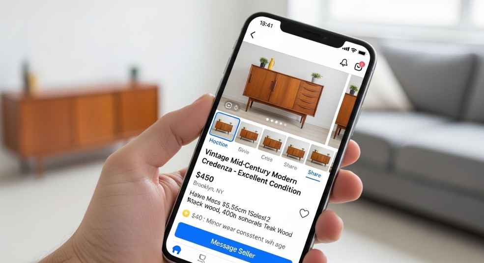 Screenshot example of a successful Facebook Marketplace listing showing clear photos and detailed description
