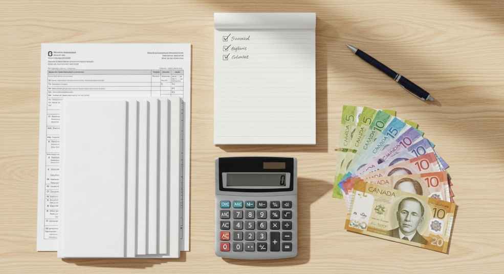A checklist and financial documents organized neatly on a desk, representing debt negotiation preparation