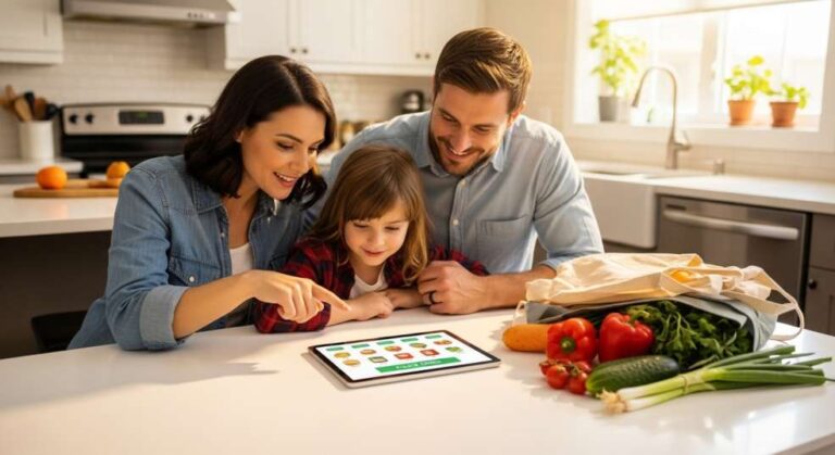 Best Grocery Delivery Services in Canada for Frugal Shoppers (2026 Comparison) Canadian family comparing grocery app