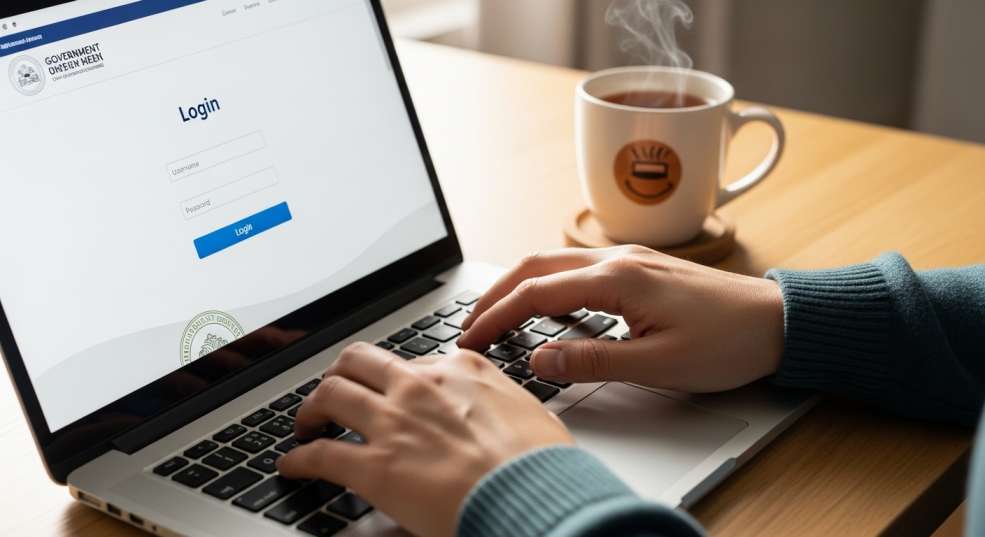 Canadian logging in to government website.