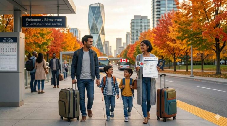 smiling PR family in Canada